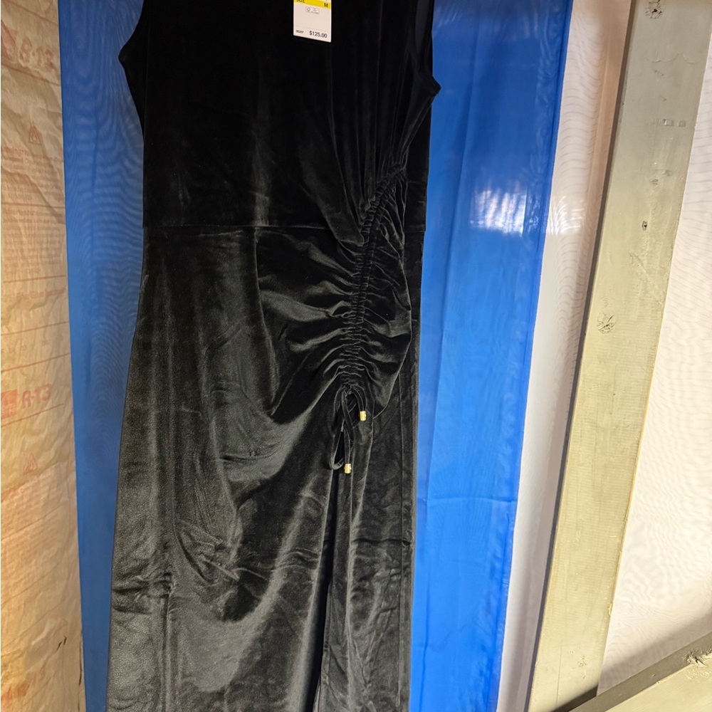 Michael Kors Black Velvet Midi Dress